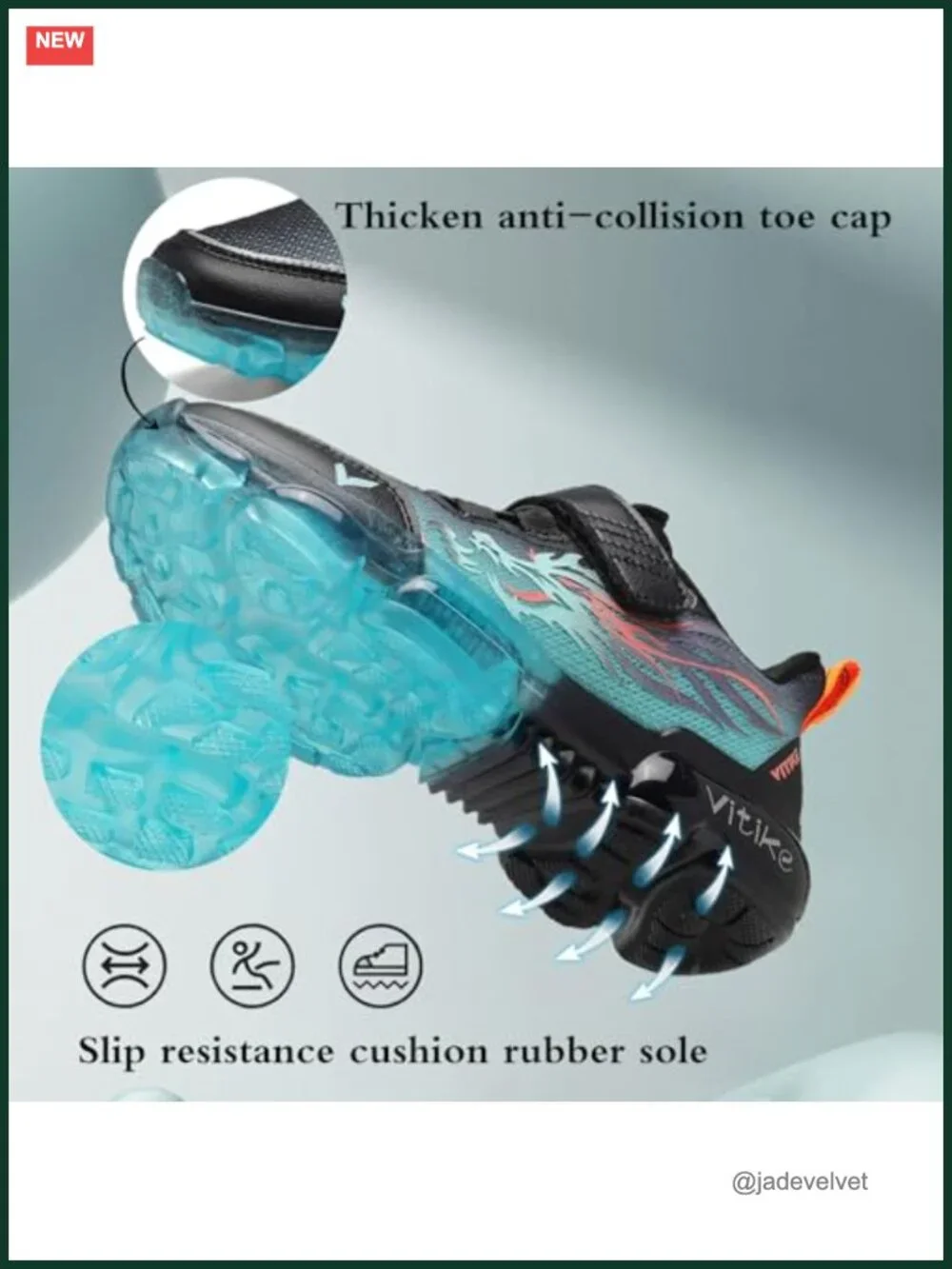 Kids Breathable Mesh Sneakers | Hook-and-Loop | Lightweight Non-slip